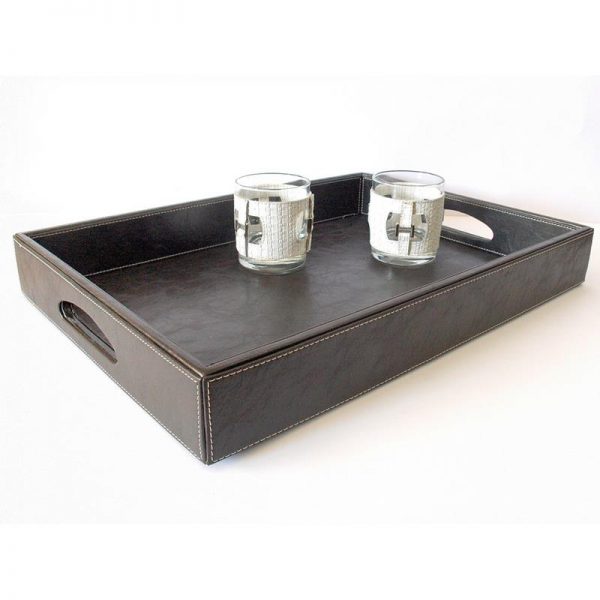 Faux Leather Butler Tray